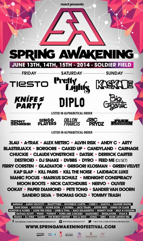 Spring Awakening lineup 2014