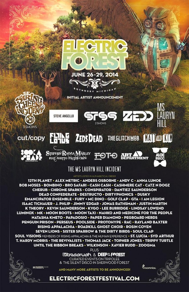 Electric Forest 2014 Lineup