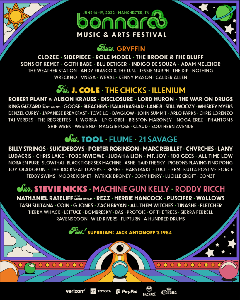 Bonnaroo reveals 2022 lineup Electronic Midwest
