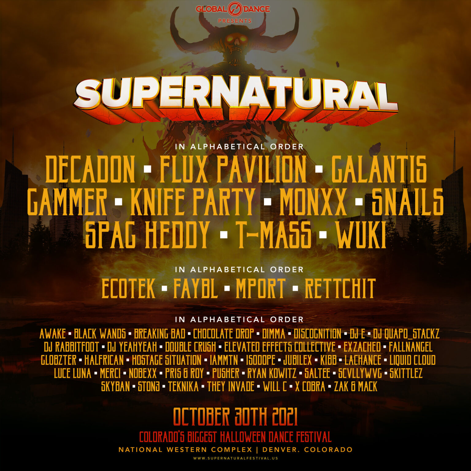 Festival Supernatural Denver, Colo. tickets and lineup on Oct 30