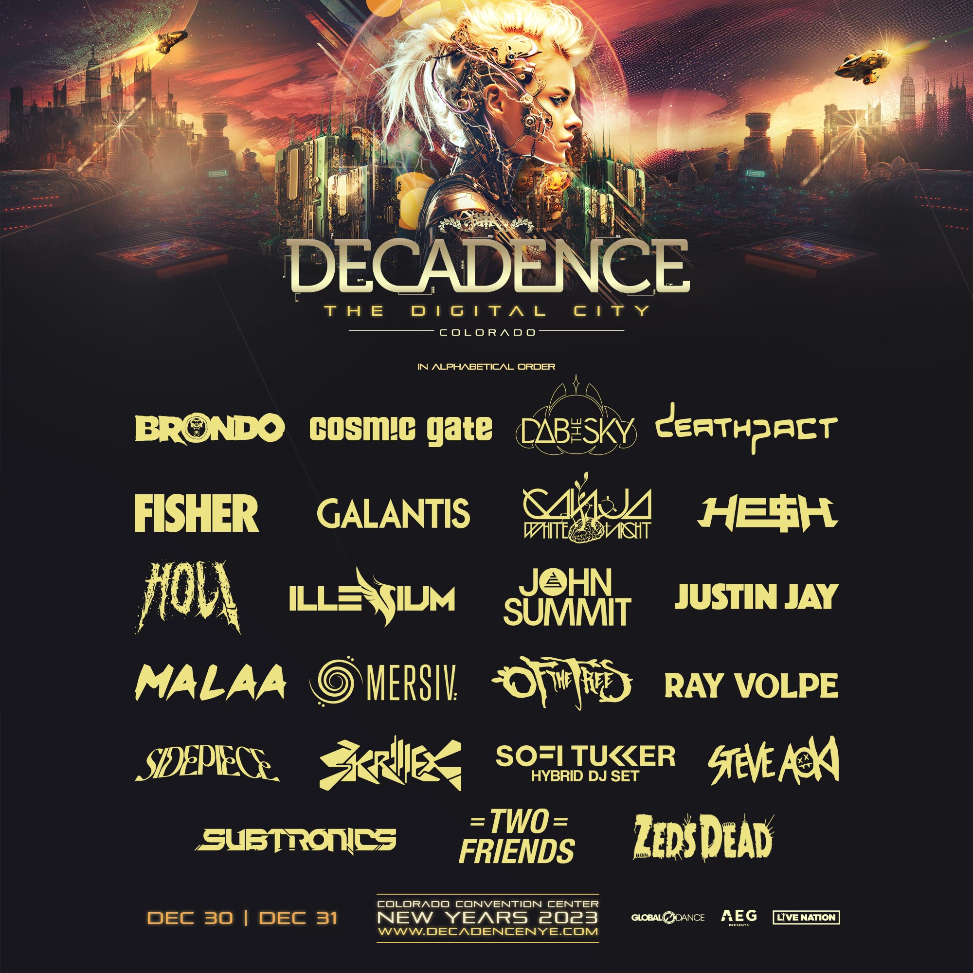 NYE: Decadence – Denver, Colo. tickets and lineup on Dec 30, 2023 at Colorado Convention Center | Electronic Midwest NYE: Decadence – Denver, Colo. tickets and lineup on Dec 30, 2023 at Colorado Convention Center | Electronic Midwest