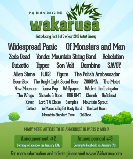 Wakarusa releases phase one of 2013 artist lineup Electronic Midwest