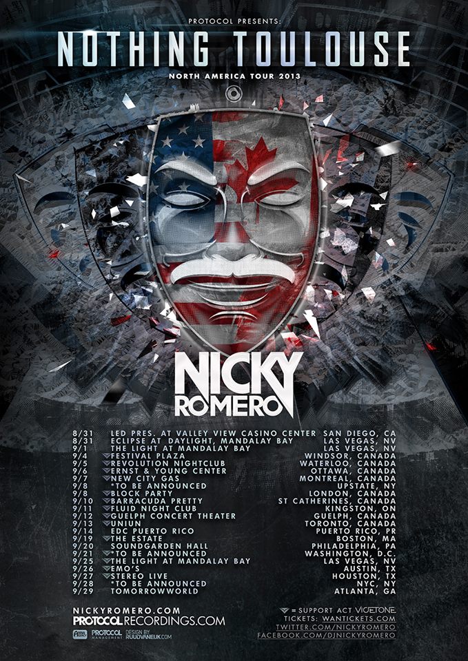 NIcky Romero Fall 2013 tour