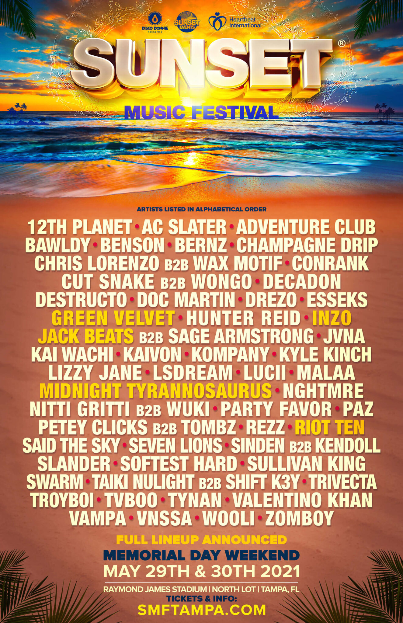 Festival Sunset Music Festival Tampa, Fla. tickets and lineup on May