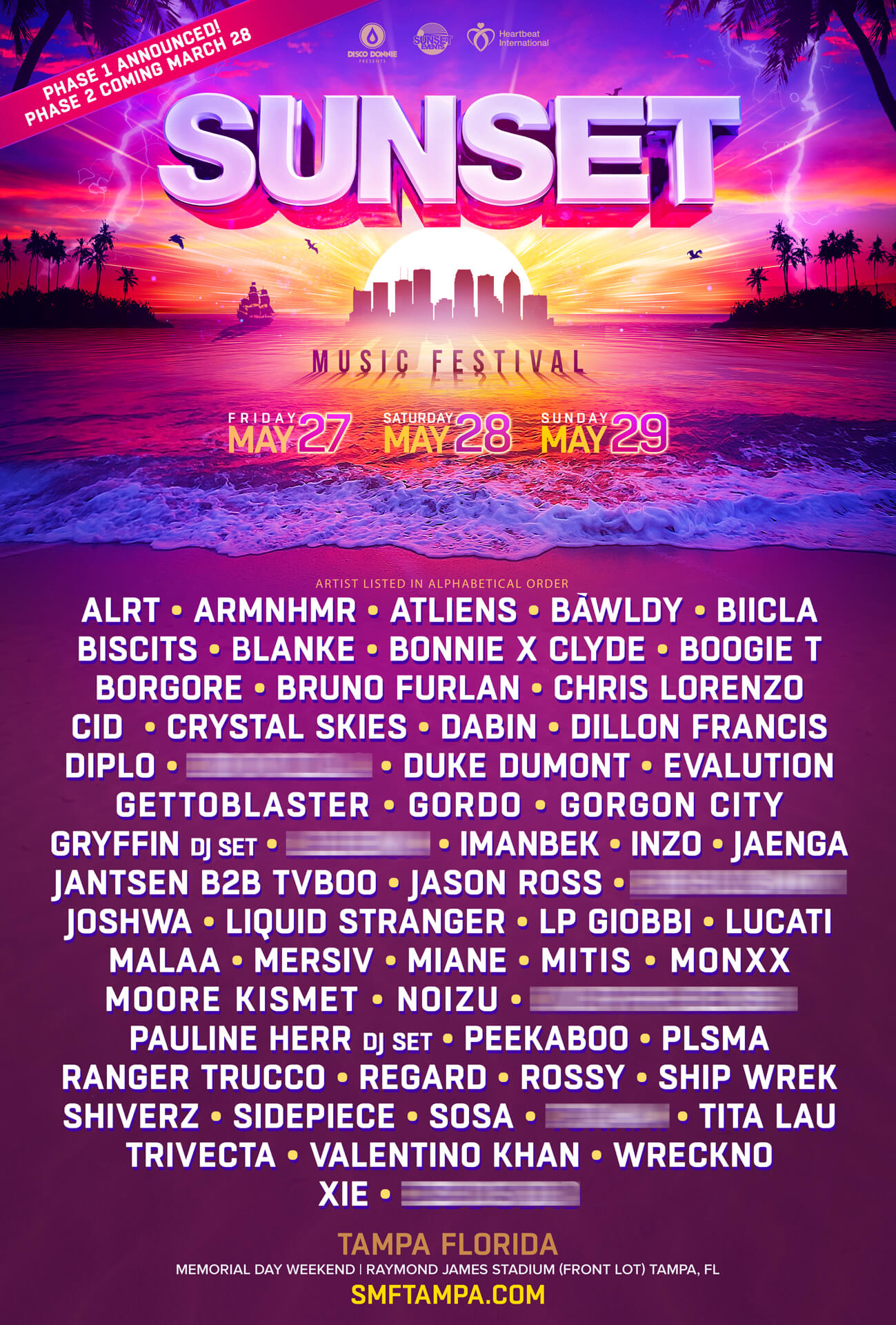 Festival Sunset Music Festival Tampa, Fla. tickets and lineup on May