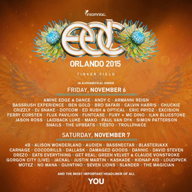EDC Orlando announces daily lineup, single day tickets now available