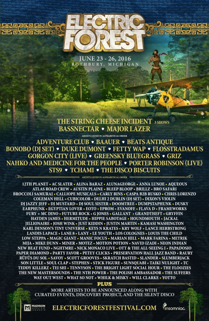 Electric Forest 2016 lineup phase 1