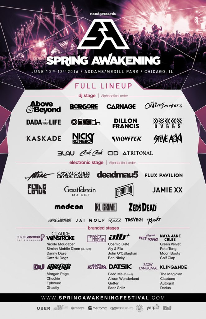 Spring Awakening 2016 lineup