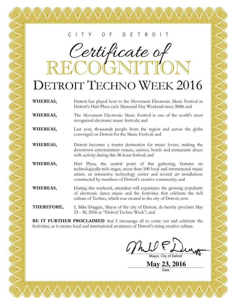Detroit Techno Week Declaration 2016