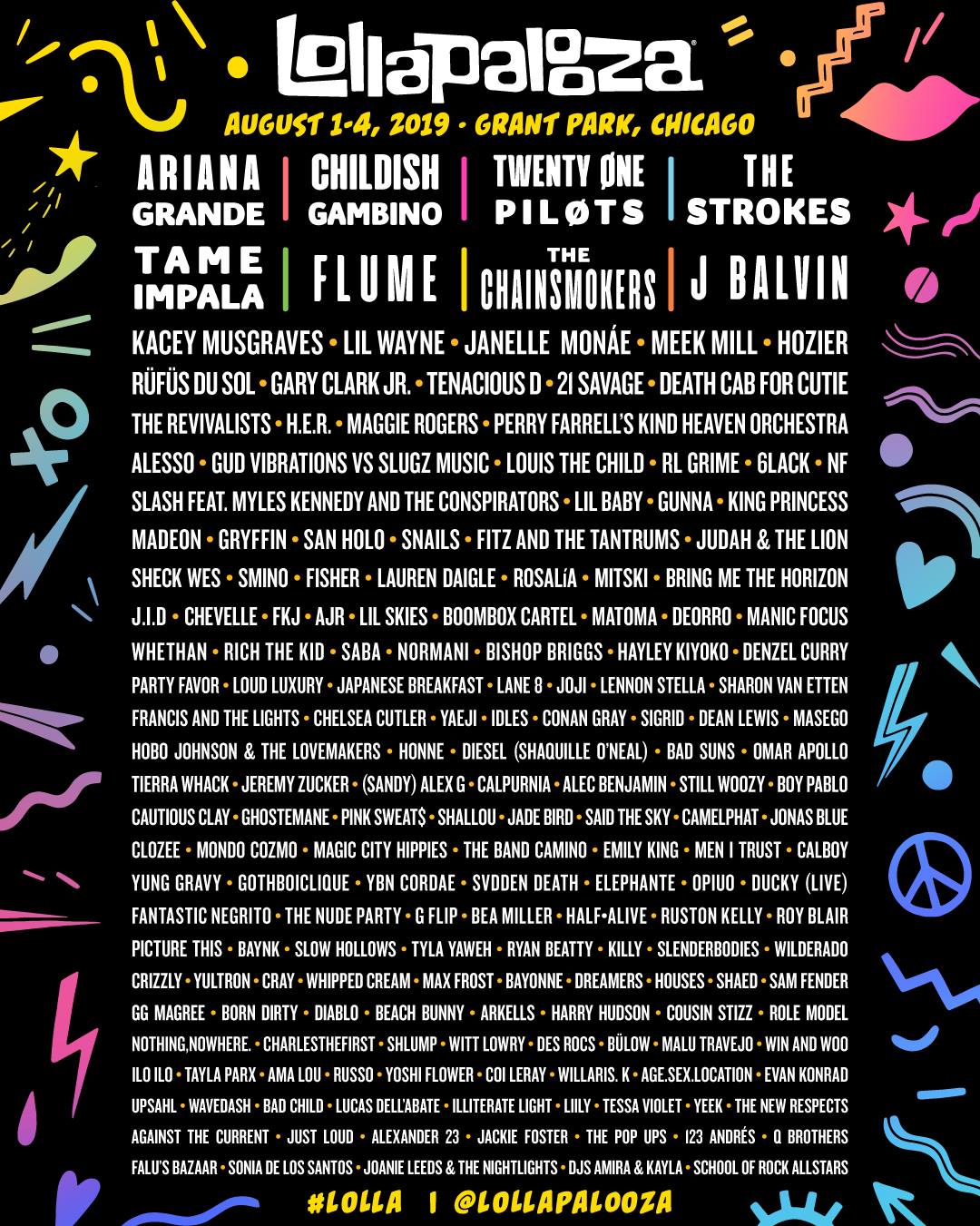 Festival Lollapalooza Chicago, Ill. tickets and lineup on Aug 1