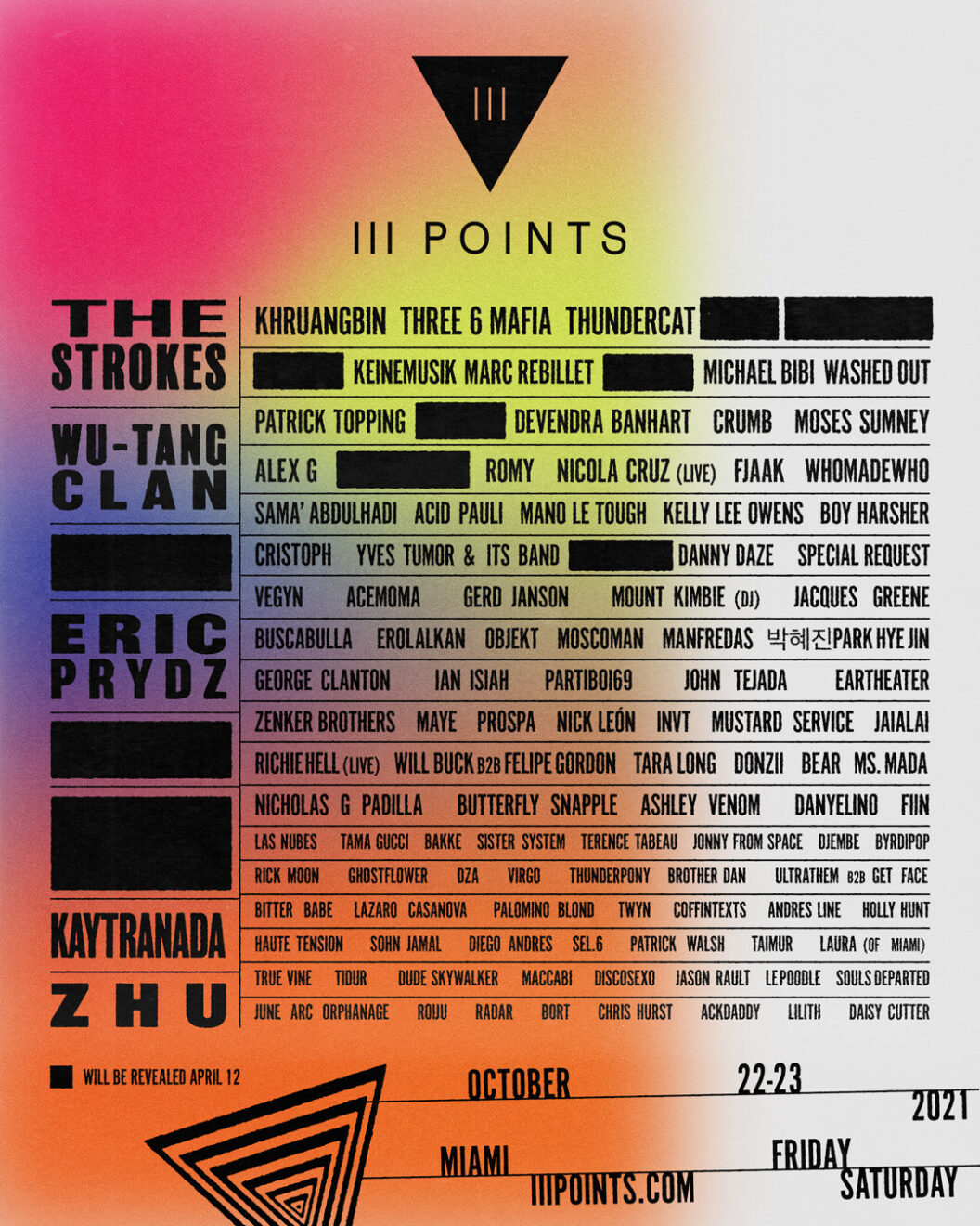 Festival III Points Miami, Fla. tickets and lineup on Oct 21, 2022