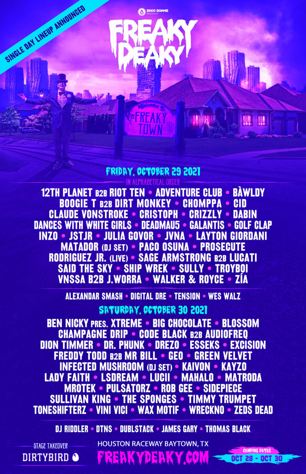 Freaky Deaky announces daily artist lineup, single day tickets now