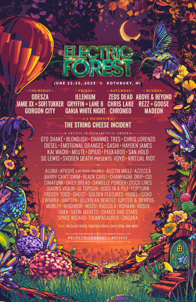 Festival Electric Forest Rothbury Mich Tickets And Lineup On Jun 22 2023 At Double Jj