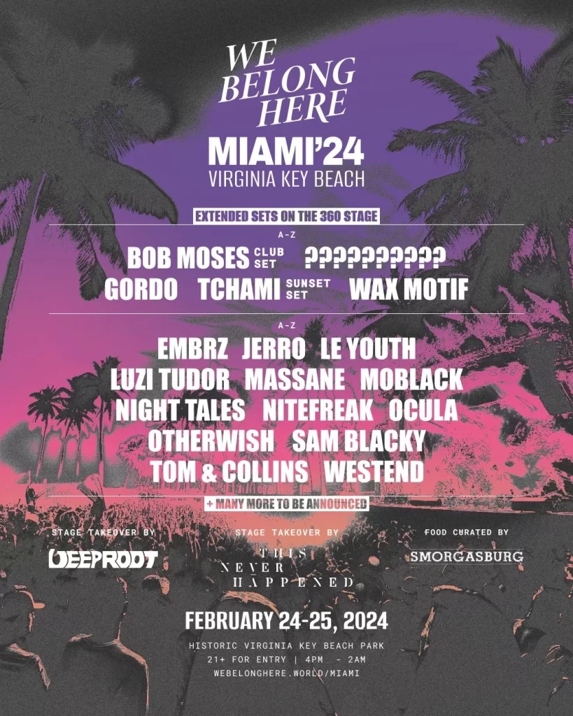 Festival We Belong Here Miami, Fla. tickets and lineup on Feb 24